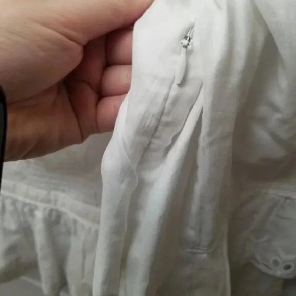 Tory Burch  Bateau 3/4 Sleeve Blouse White Eyelet 100% Cotton 8 - Picture 3 of 14